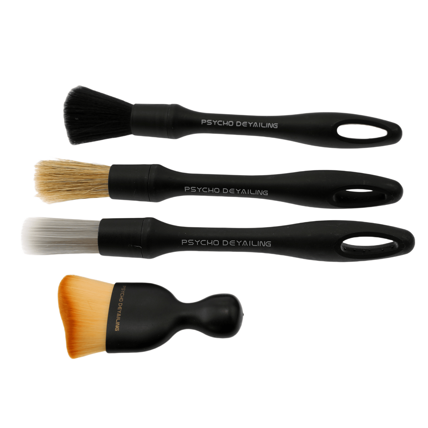 Three interior detailing brushes for vents, dashboards and seat crevices
