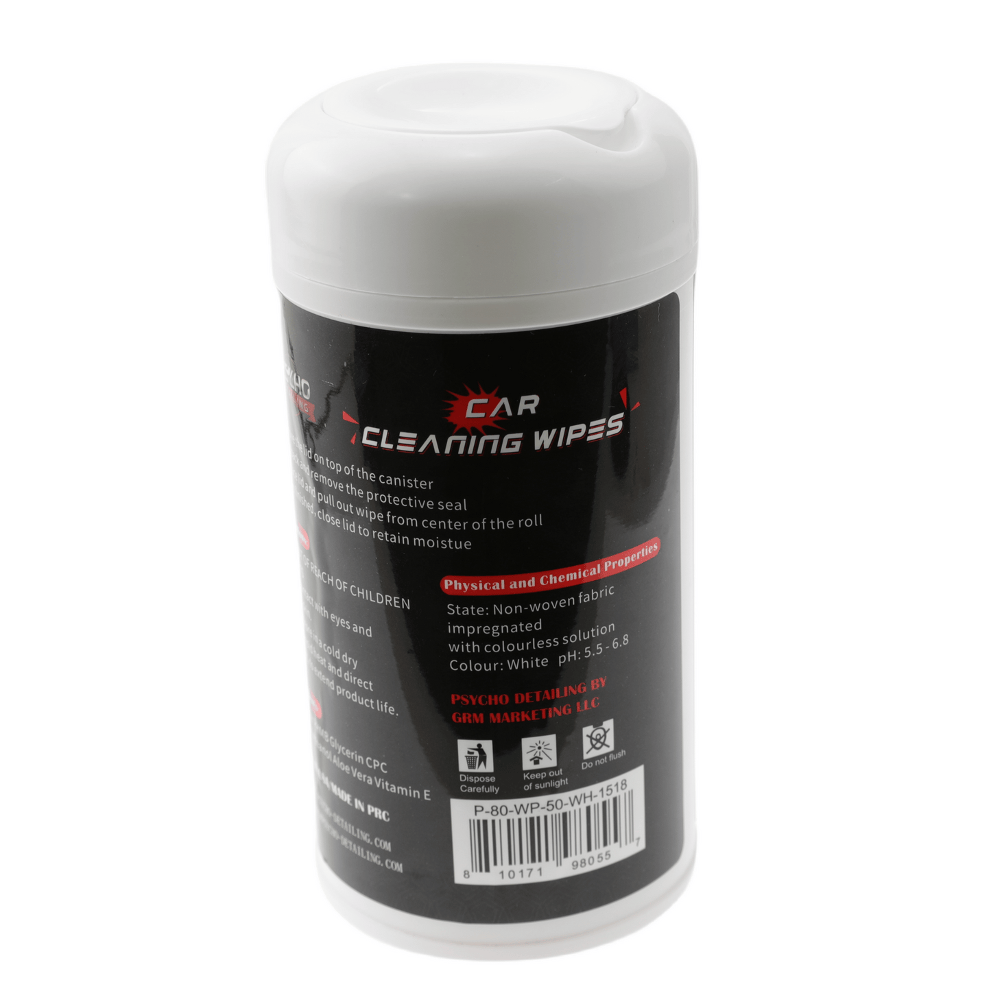 Psycho Detailing Car Interior Cleaning Wipes - 80 Pack with UV Protection (Compact Canister) - Psycho Detailing
