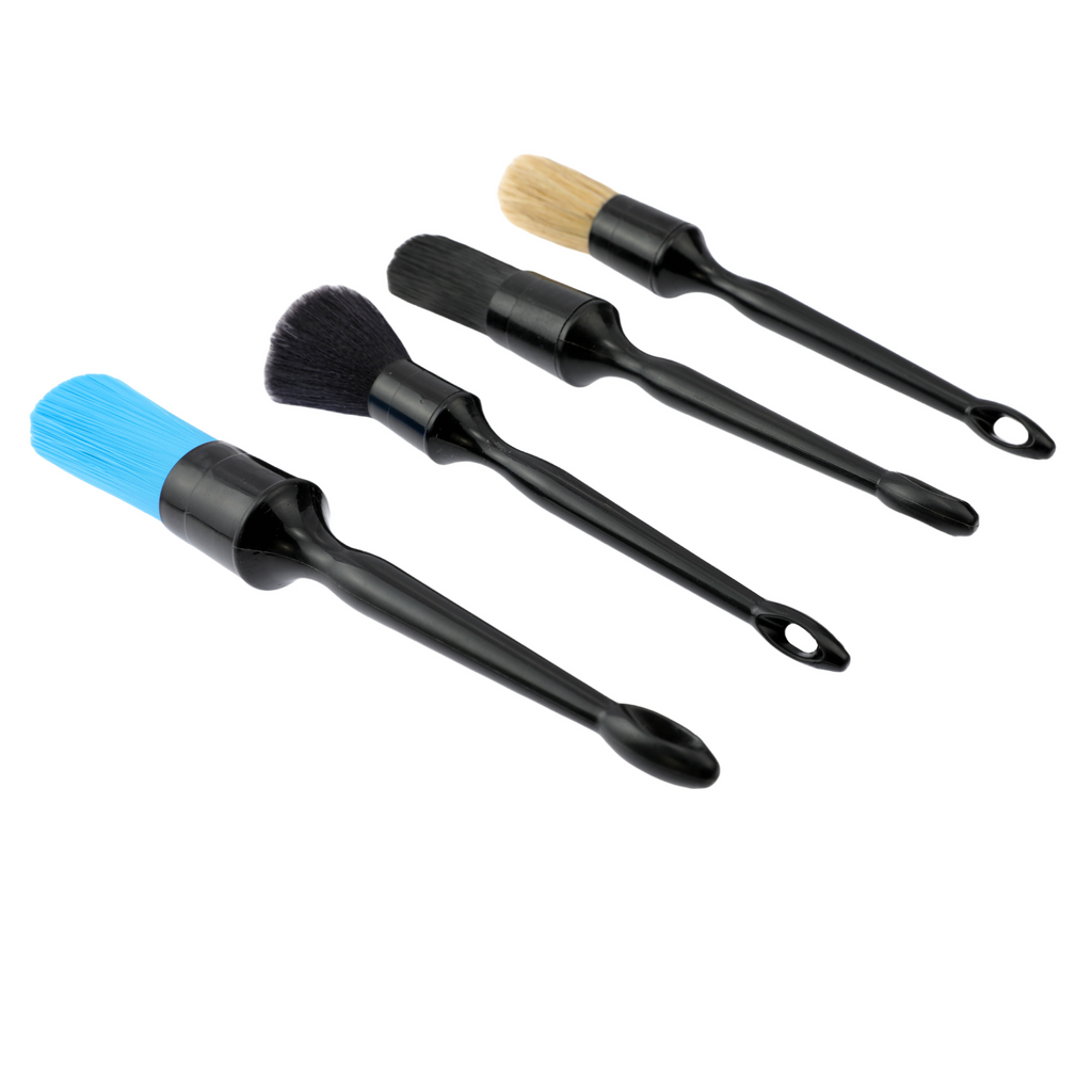 Psycho Detailing 4-Piece Professional Detailing Brush Kit - Color-Coded Interior & Exterior Brushes - Psycho Detailing