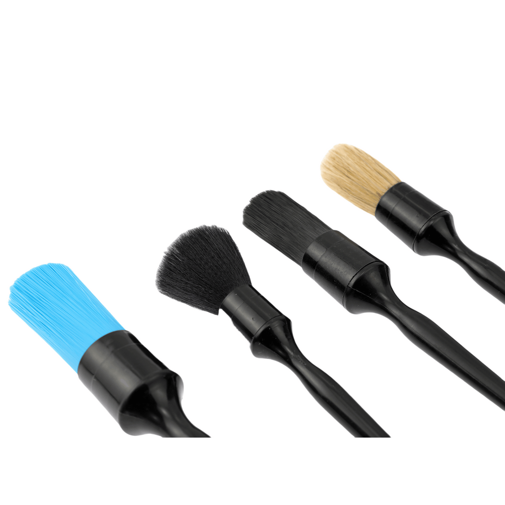 Psycho Detailing 4-Piece Professional Detailing Brush Kit - Color-Coded Interior & Exterior Brushes - Psycho Detailing