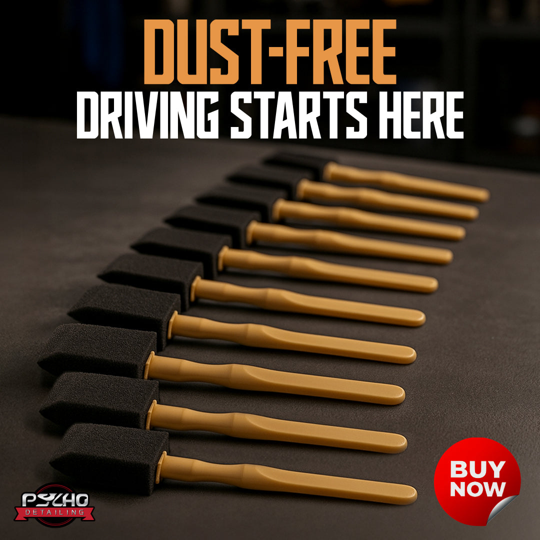 Psycho Detailing Sponge Detail Brushes - 10-Pack Precision Cleaning Tools for Vents & Crevices - Psycho Detailing