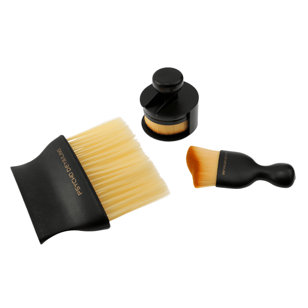 Car Cleaning Series – 3-Piece Interior Brush Kit for Vents, Screens & Tight Spaces - Psycho Detailing