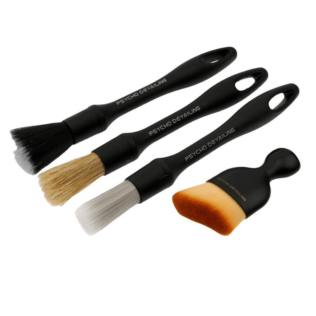 Three interior detailing brushes for vents, dashboards and seat crevices