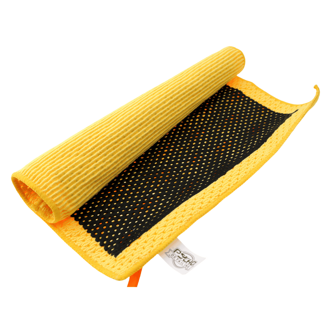 Psycho Detailing Dual-Face Clay Towel - Polymer Rubber & Microfiber Decontamination (30×30 cm) - Psycho Detailing