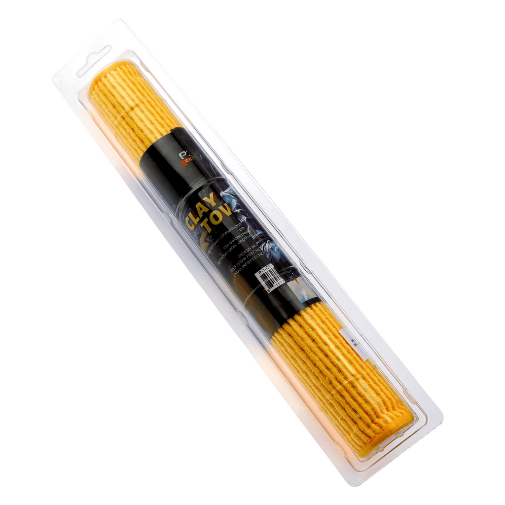 Psycho Detailing Dual-Face Clay Towel - Polymer Rubber & Microfiber Decontamination (30×30 cm) - Psycho Detailing