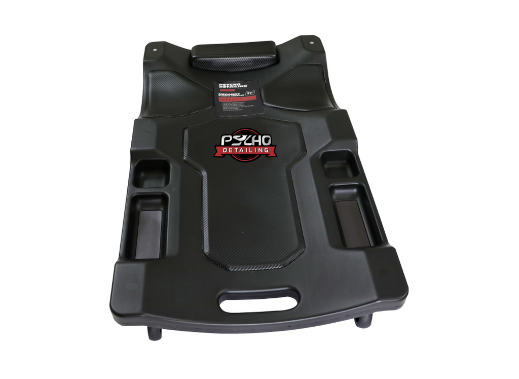 Heavy-Duty Plastic Mechanic Creeper with Tool Trays - 400 lb Capacity - Psycho Detailing