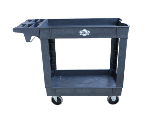 Heavy-Duty Utility Tool Cart with Handle & Storage Boxes - 500 lb Capacity - Psycho Detailing