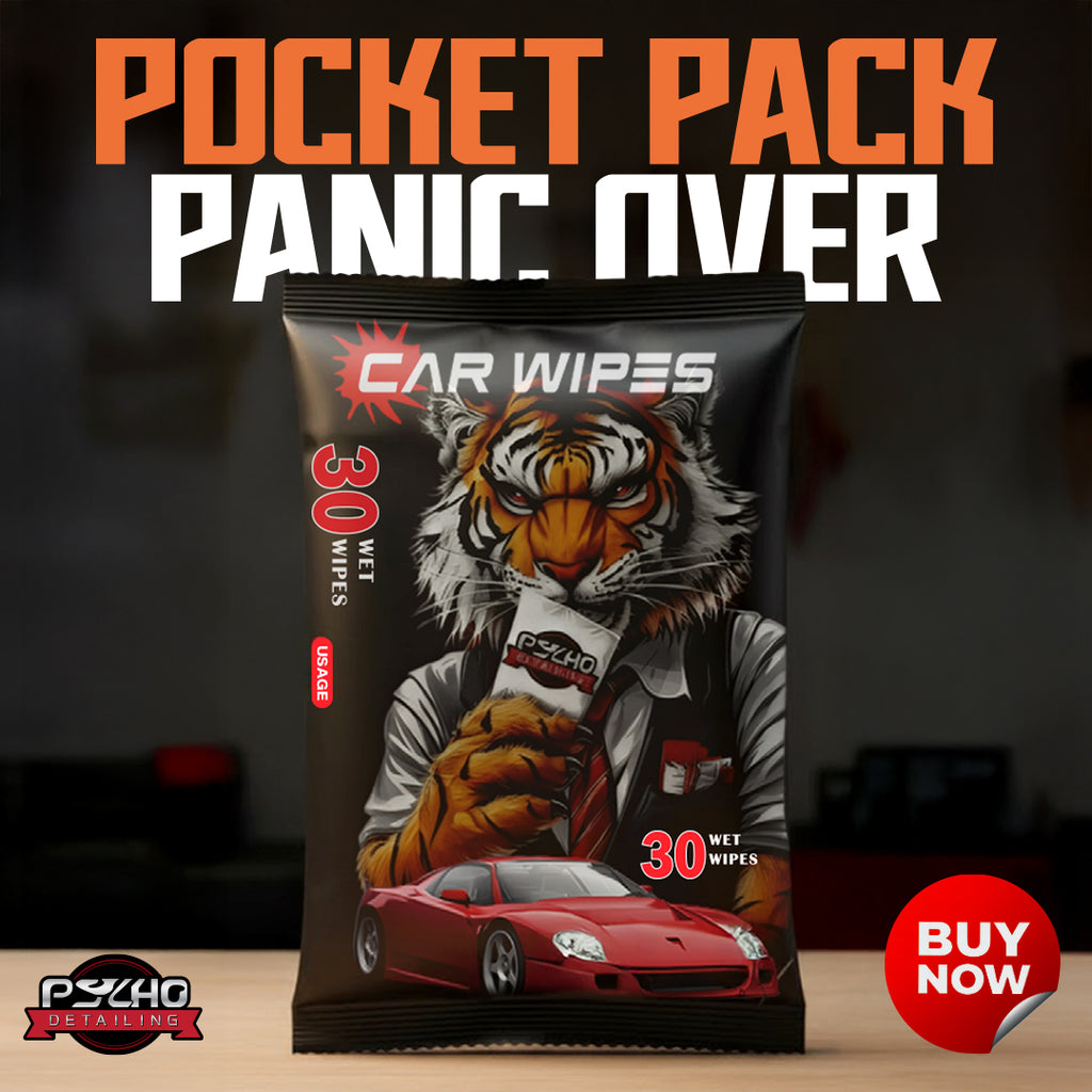 Psycho Detailing Car Interior Cleaning Wipes - 30 Pack Travel Size (Resealable Pouch) - Psycho Detailing