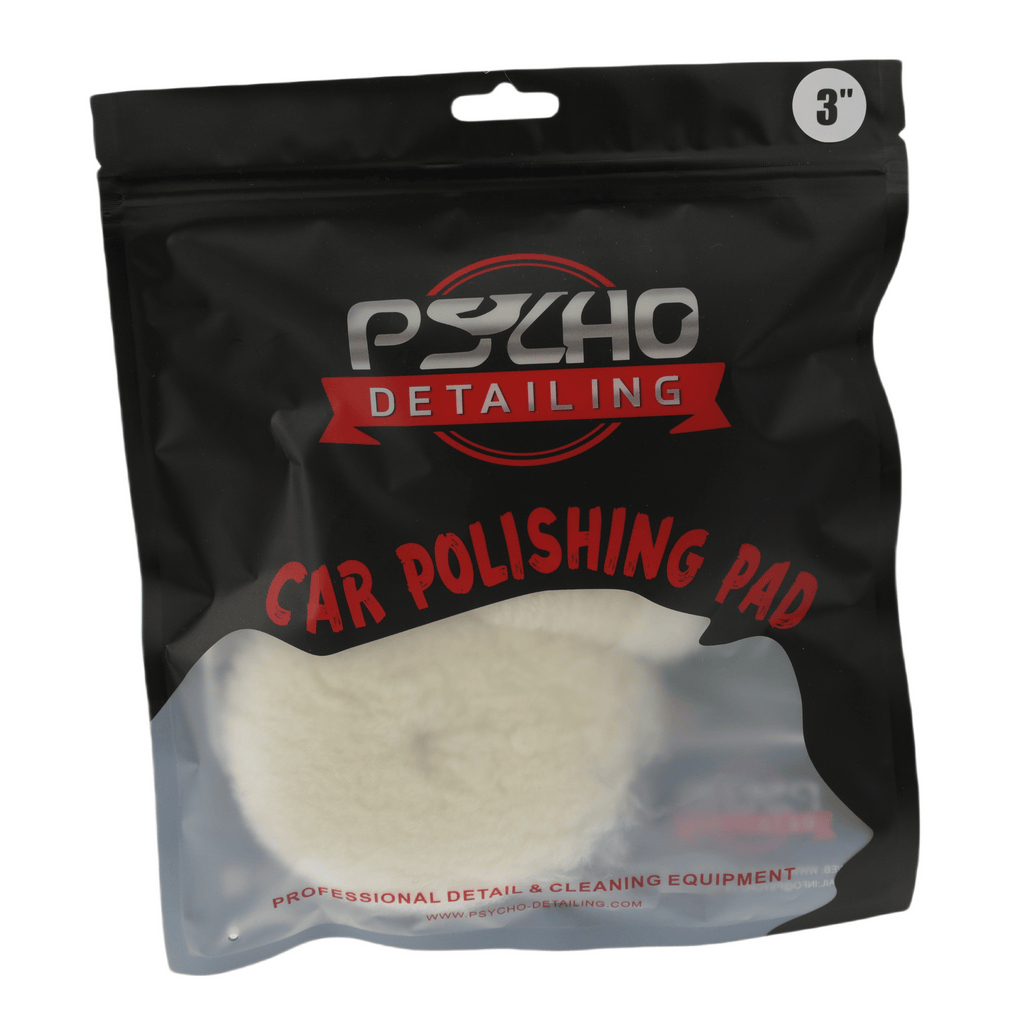 Psycho Detailing Premium White Wool Polishing Pad – 100% Australian Wool for Heavy Cutting & Gloss Finishing - Psycho Detailing