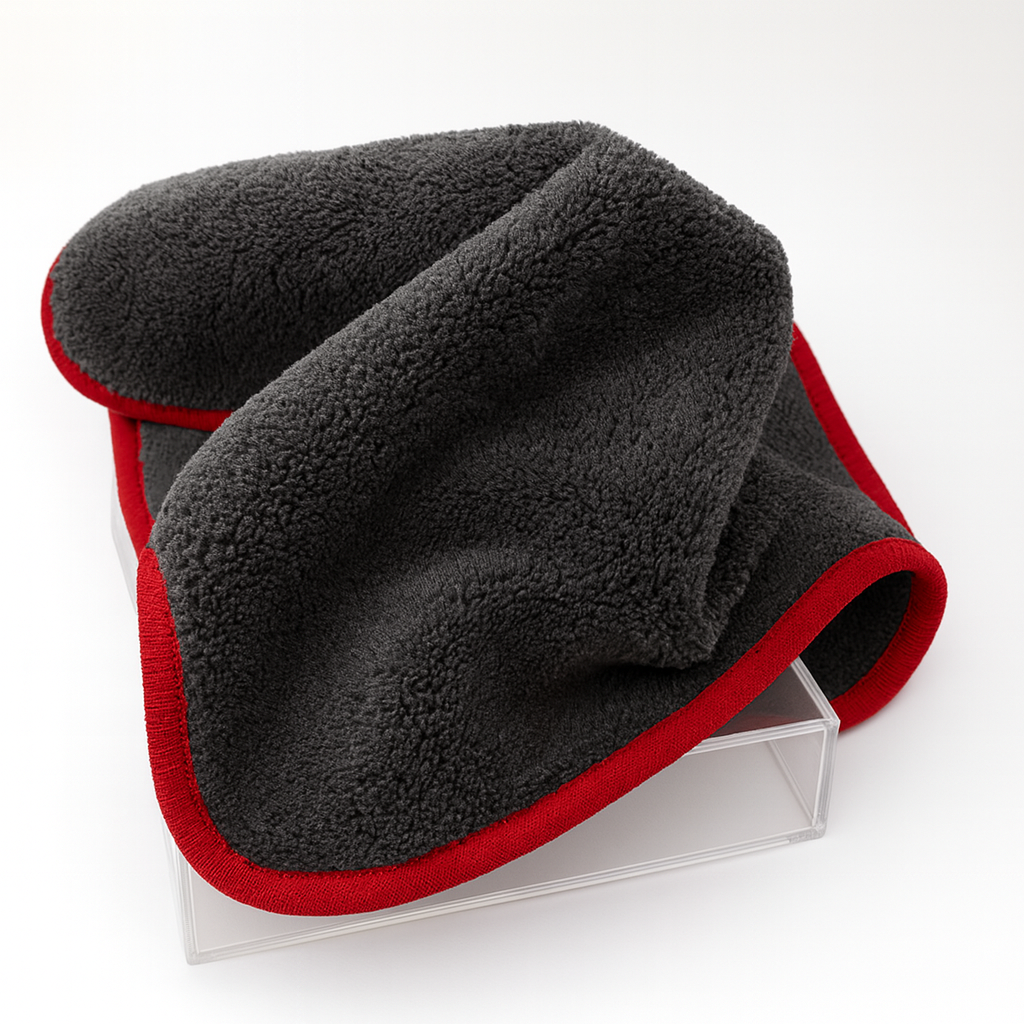 Psycho Detailing 1250GSM Coral Fleece Microfiber Towel – Ultra-Soft, Lint-Free, Scratch-Free Drying & Polishing Cloth for Cars, Motorcycles, Boats, and Home Cleaning (40x40cm)