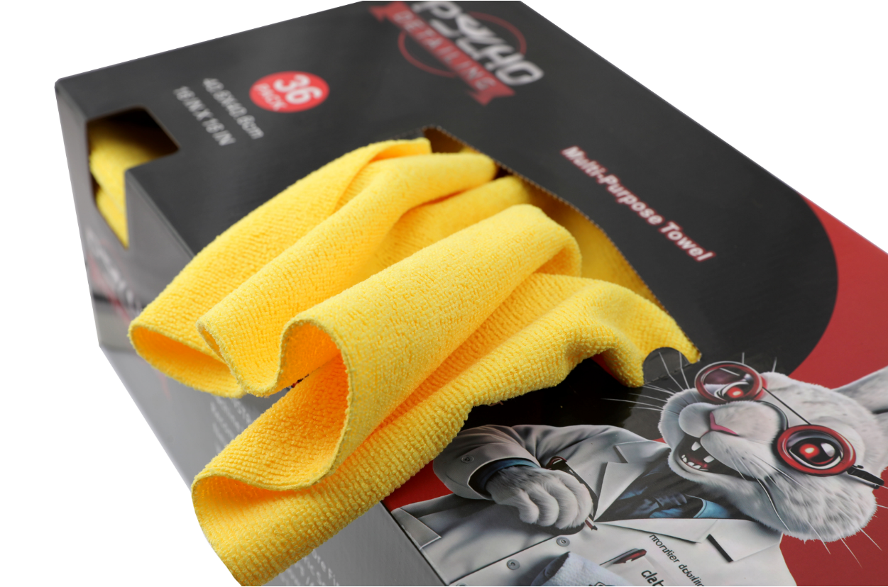 Psycho Detailing Premium Warp Edgeless Microfiber Towel - 300GSM Scratch-Free (40.6x40.6 cm) - Psycho Detailing