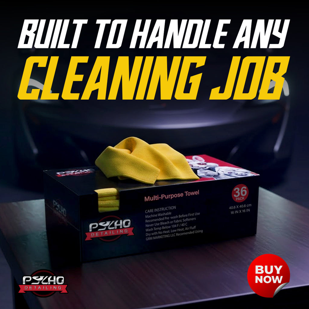 Psycho Detailing Premium Warp Edgeless Microfiber Towel - 300GSM Scratch-Free (40.6x40.6 cm) - Psycho Detailing
