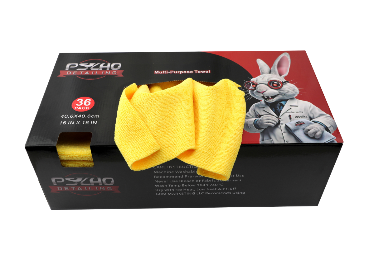 Psycho Detailing Premium Warp Edgeless Microfiber Towel - 300GSM Scratch-Free (40.6x40.6 cm) - Psycho Detailing