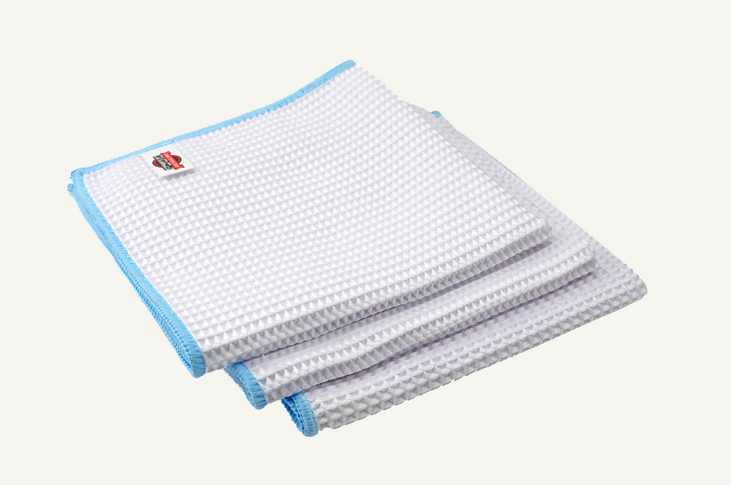 Psycho Detailing Waffle Weave Microfiber Towel - 350GSM Premium (40.6x40.6 cm, Pack of 3) - Psycho Detailing
