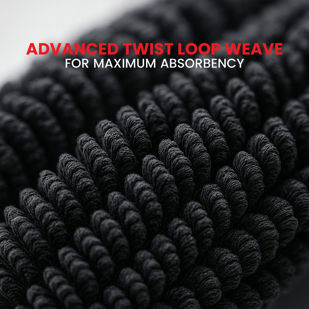 Premium Twist Loop Microfiber Towel - 650 GSM Ultra Absorbent (40x60 cm, Pack of 2) - Psycho Detailing