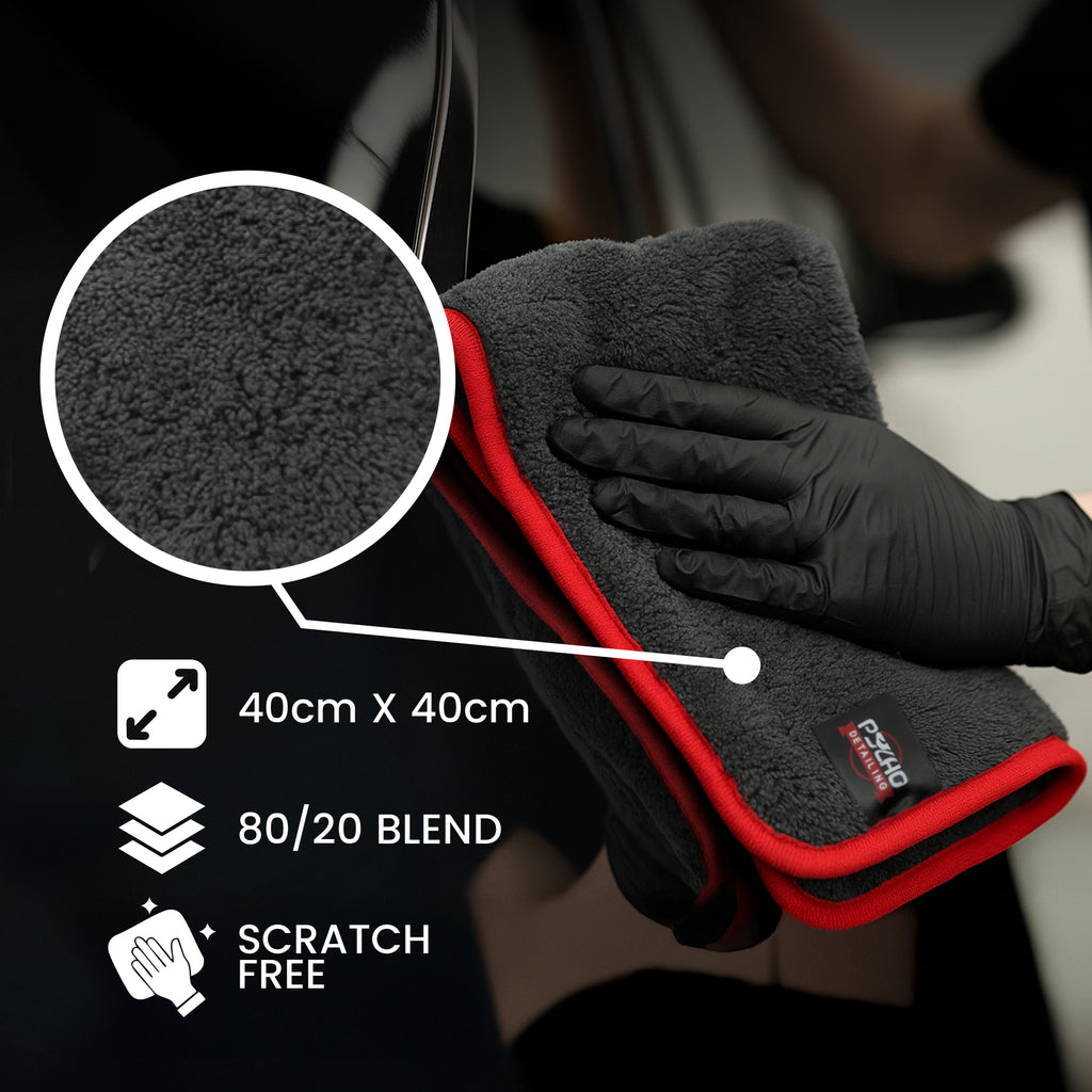 Psycho Detailing Premium Coral Fleece Microfiber Towel - 1250 GSM Ultra-Plush (40x40 cm) - Psycho Detailing