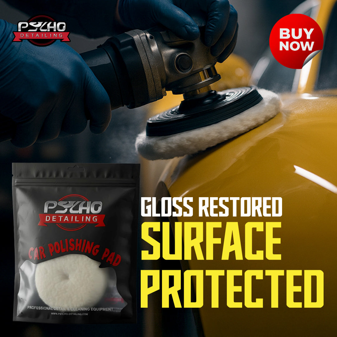 Psycho Detailing Premium White Wool Polishing Pad – 100% Australian Wool for Heavy Cutting & Gloss Finishing - Psycho Detailing