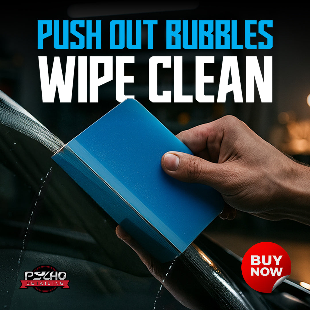 Psycho Detailing Rubber Scraper / Squeegee Set - 3-Piece Professional TPU Blades - Psycho Detailing