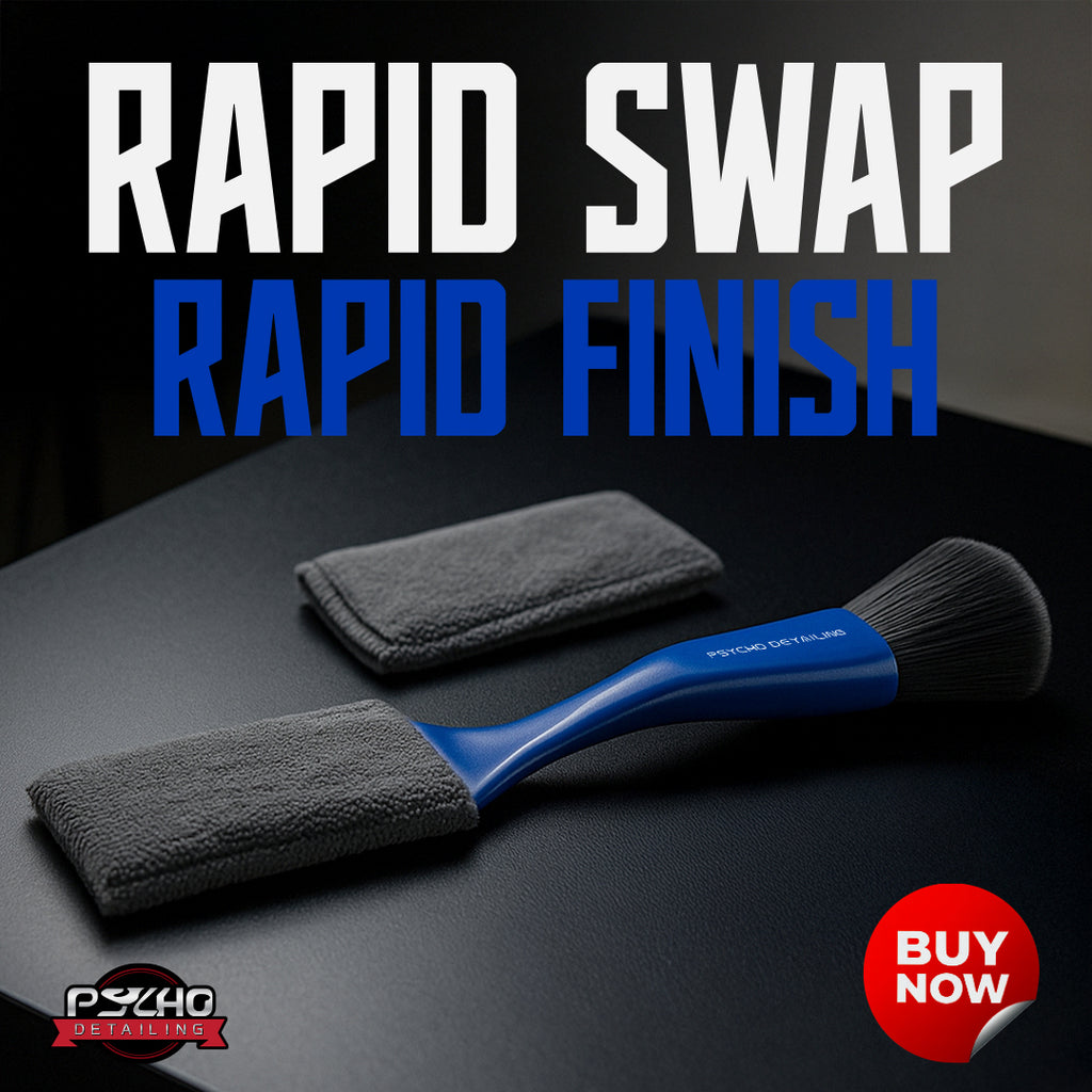 Car Interior Cleaning Brush - Dual-Head Scratch-Safe Design with Removable Microfiber & Bristle Heads - Psycho Detailing