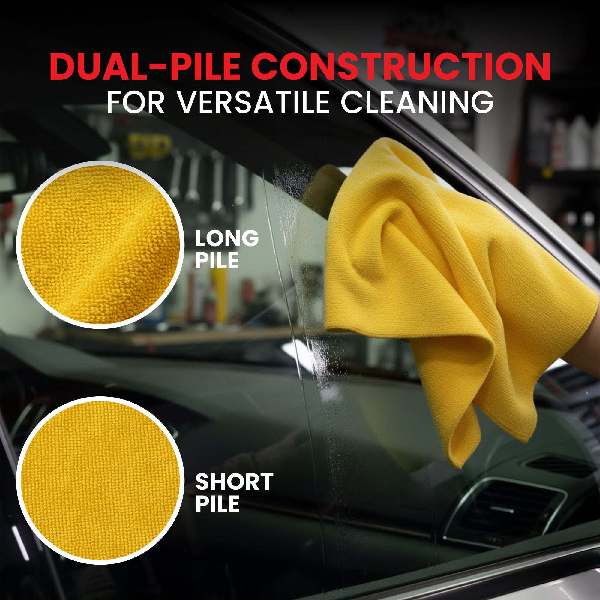 Psycho Detailing Premium Warp Edgeless Microfiber Towel - 300GSM Scratch-Free (40.6x40.6 cm) - Psycho Detailing