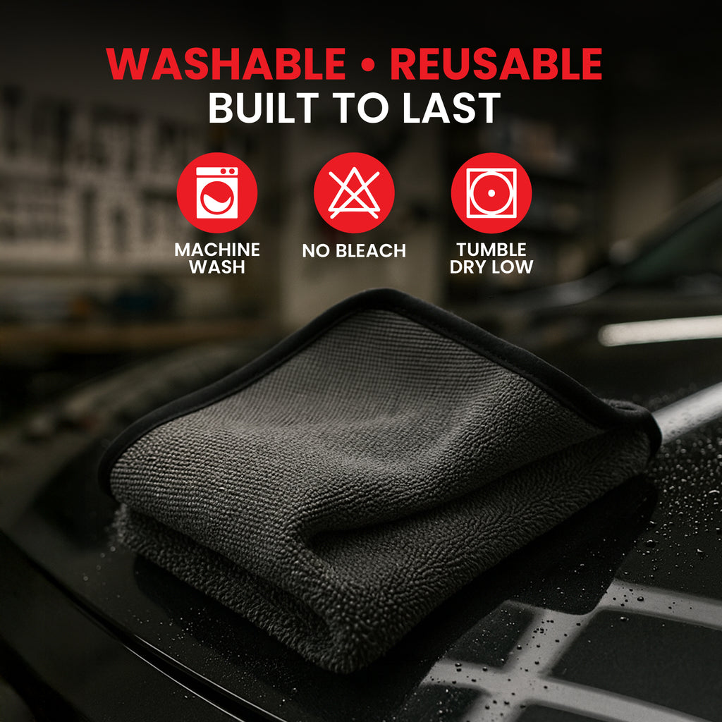 Premium Twist Loop Microfiber Towel - 650 GSM Ultra Absorbent (40x60 cm, Pack of 2) - Psycho Detailing