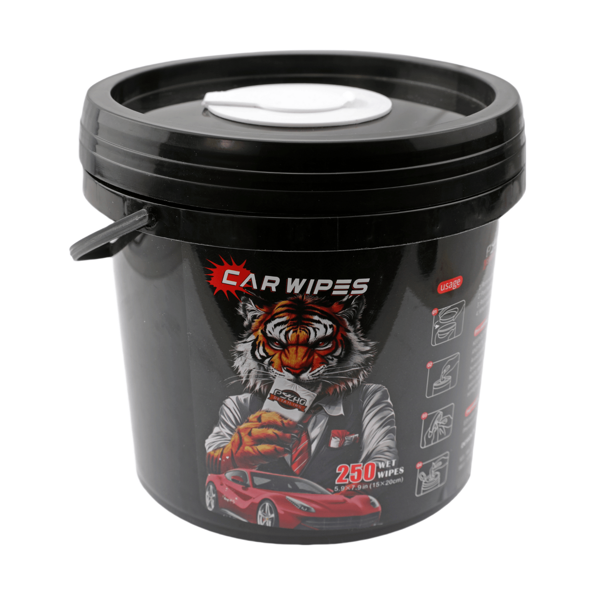 Psycho Detailing Car Interior Cleaning Wipes - 250 Pack with UV Protection - Psycho Detailing