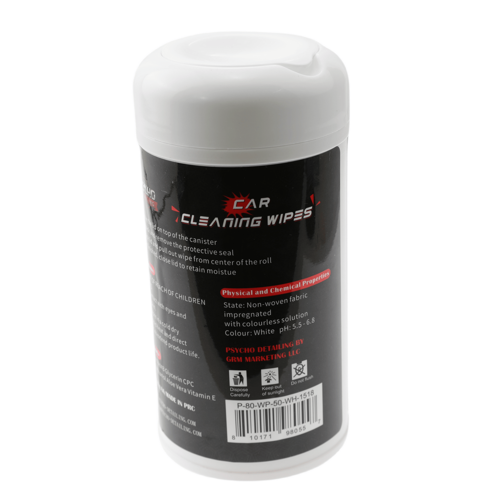 Psycho Detailing Car Interior Cleaning Wipes - 80 Pack with UV Protection (Compact Canister) - Psycho Detailing
