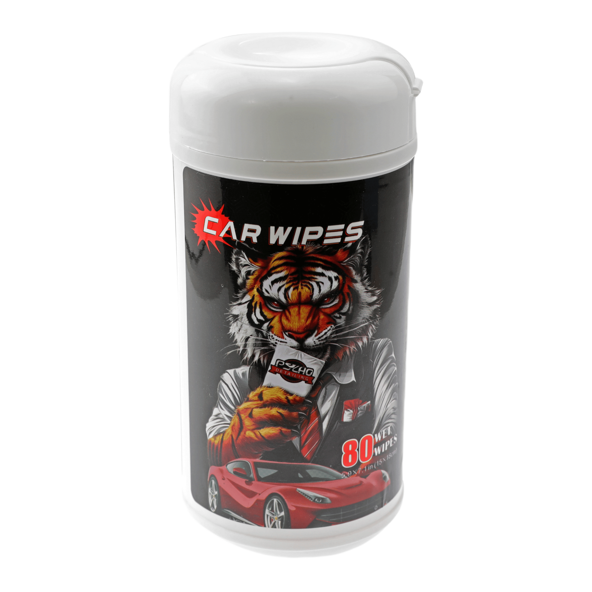 Psycho Detailing Car Interior Cleaning Wipes - 80 Pack with UV Protection (Compact Canister) - Psycho Detailing