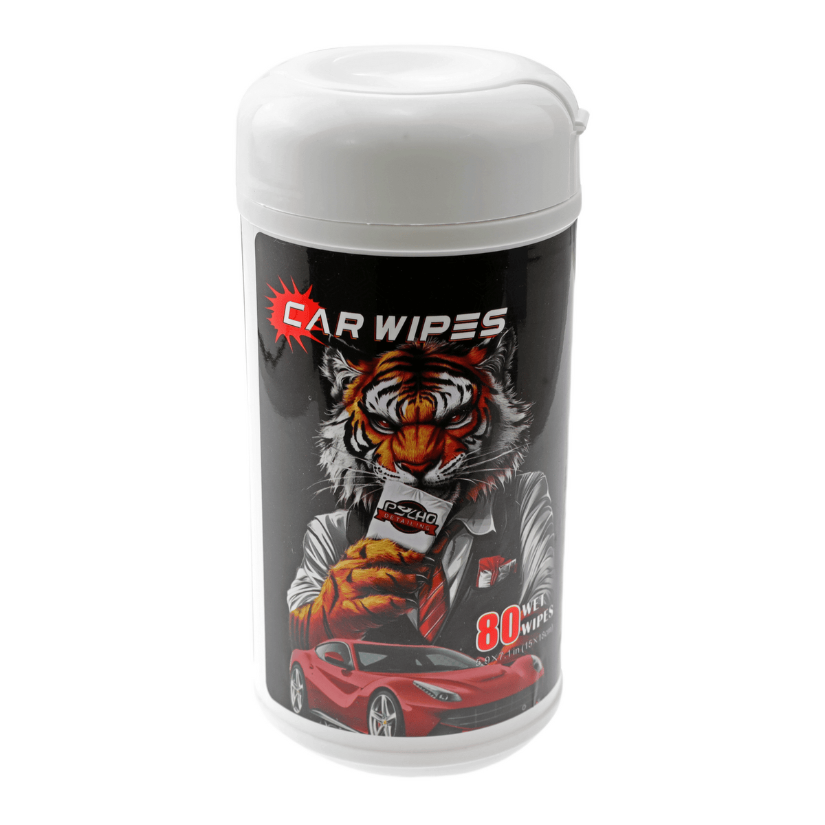 Psycho Detailing Car Wipes – 80 Pack | All-Surface Interior Cleaning Wipes with UV Protection, Satin Finish & New-Car Scent