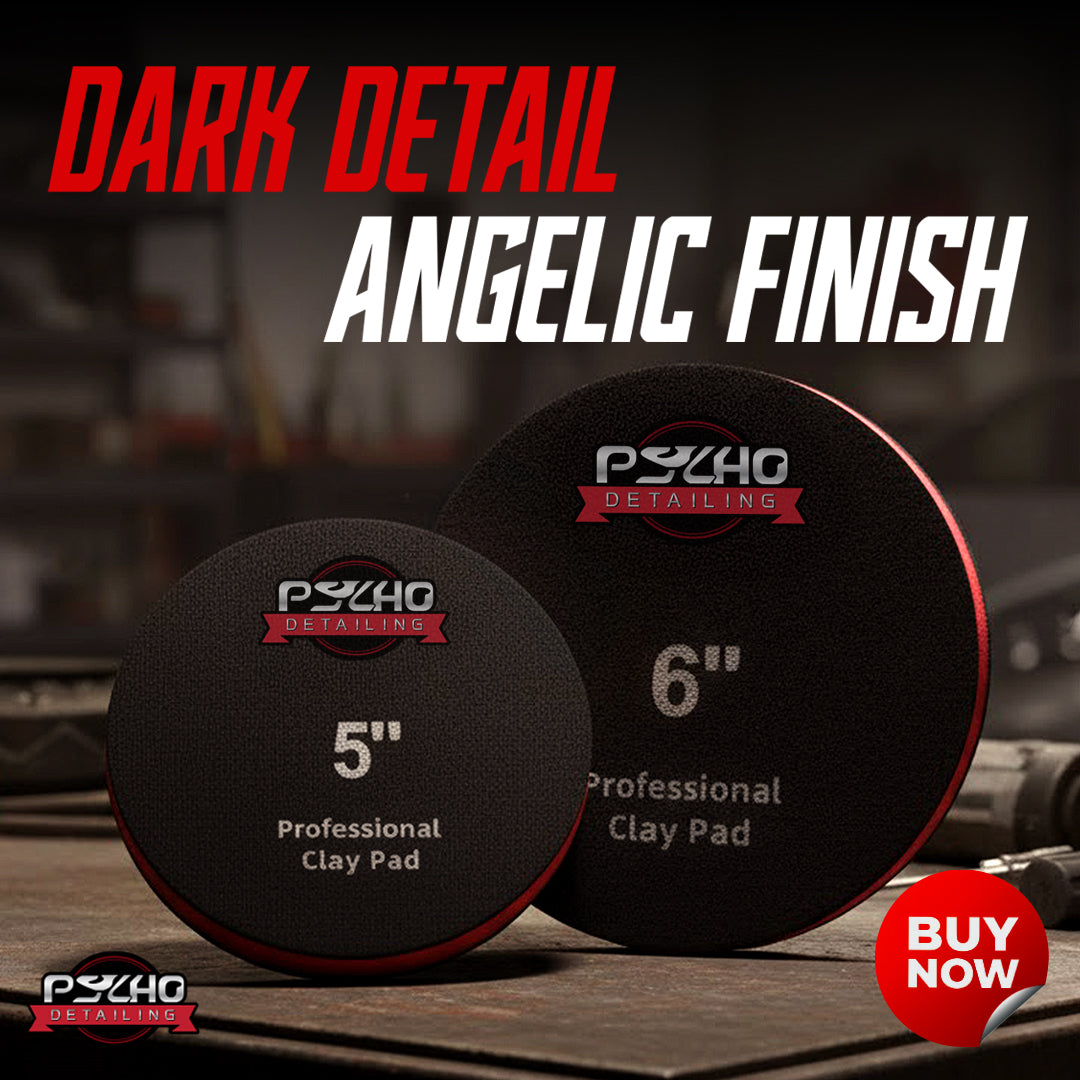 Psycho Detailing Clay Pads Set of 2 - 5" & 6" Synthetic Clay for Machine & Hand Use - Psycho Detailing