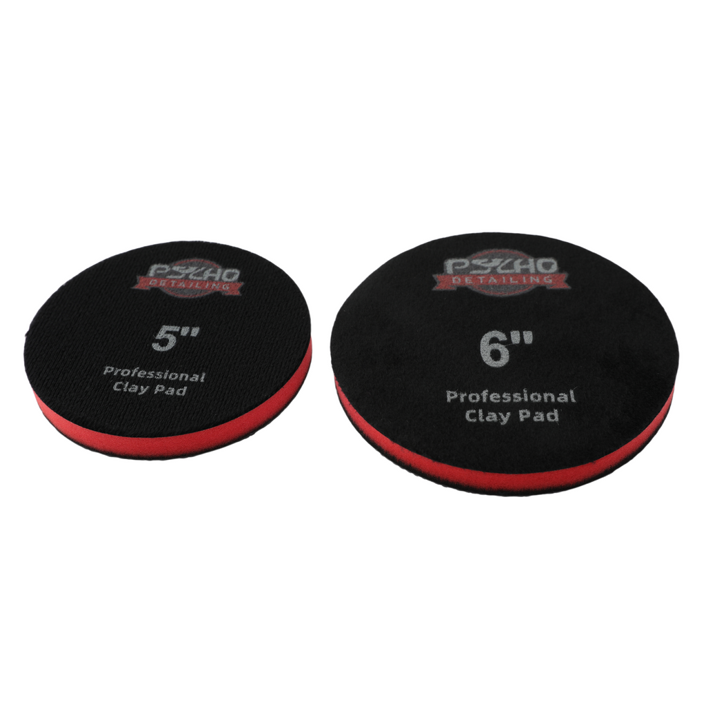 Psycho Detailing Clay Pads Set of 2 - 5" & 6" Synthetic Clay for Machine & Hand Use - Psycho Detailing