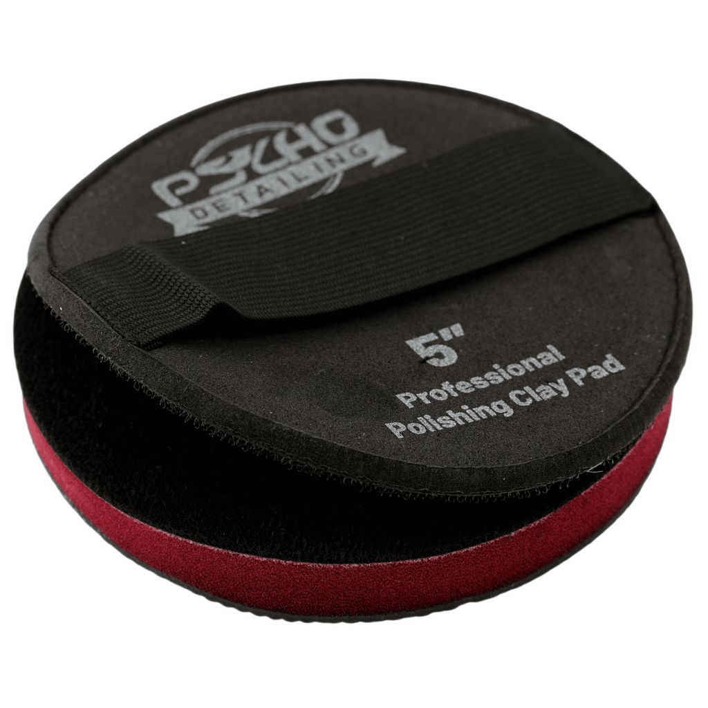 Psycho Detailing Clay Scrubber Pad with Hand-Strap Applicator - 5 Inch Synthetic Clay Alternative - Psycho Detailing