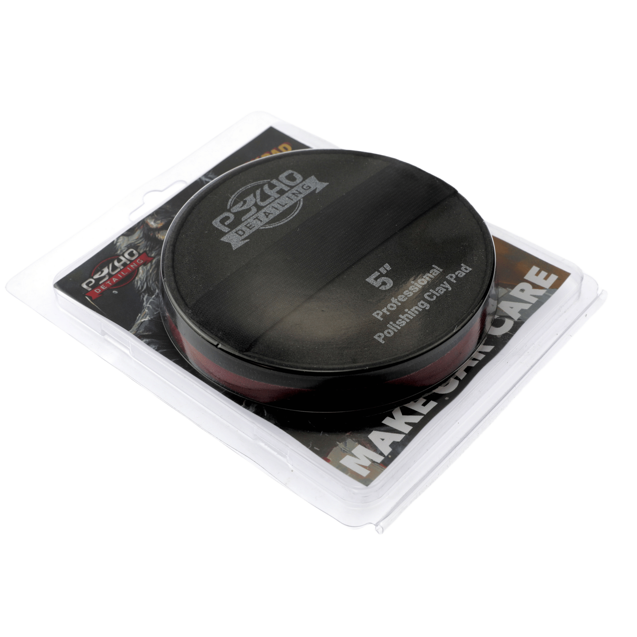 Psycho Detailing Clay Scrubber Pad with Hand-Strap – 5” Synthetic Clay Decontamination Pad for Paint, Glass & Wheels