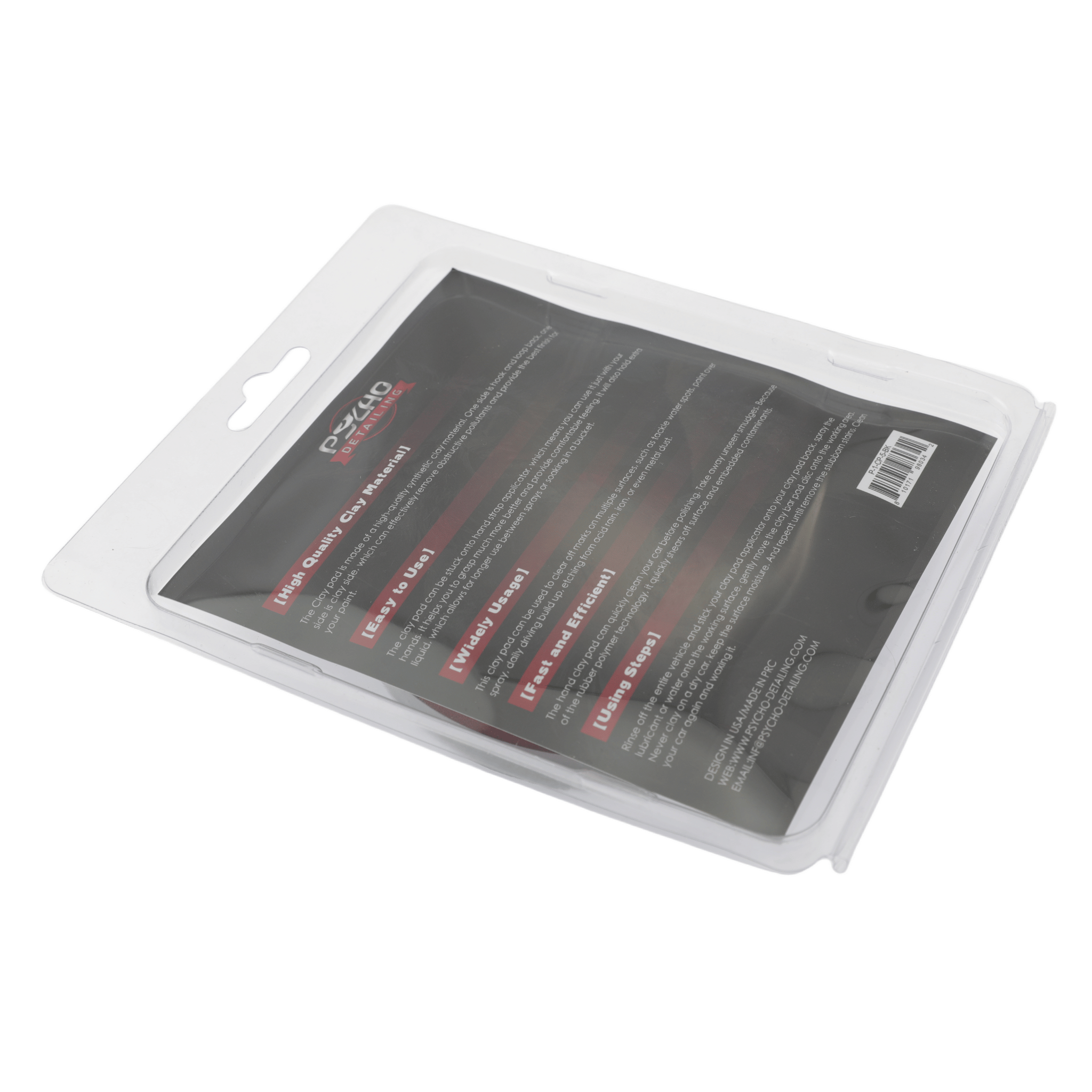 Psycho Detailing Clay Scrubber Pad with Hand-Strap – 5” Synthetic Clay Decontamination Pad for Paint, Glass & Wheels
