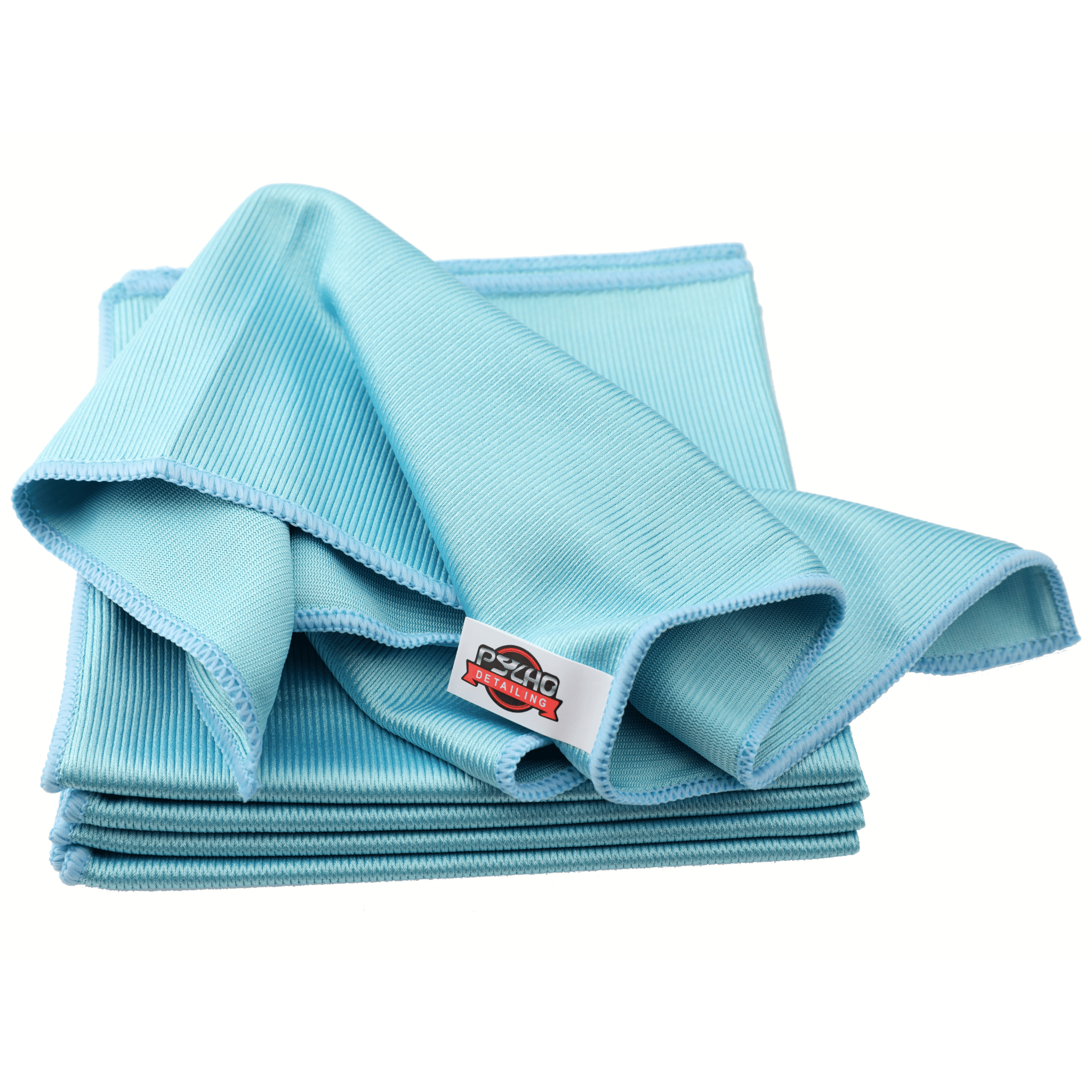 Psycho Detailing Microfiber Glass Towel - Streak-Free Herringbone Weave (16x16", Pack of 5) - Psycho Detailing