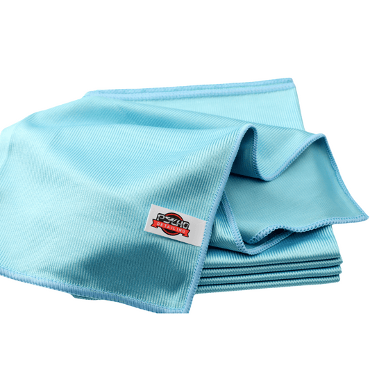 Psycho Detailing Microfiber Glass Towel - Streak-Free Herringbone Weave (16x16", Pack of 5) - Psycho Detailing