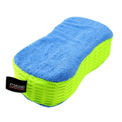 Psycho Detailing Microfiber Wash Sponge Pad – 9.1×4.5×2.2in Ultra-Soft, Paint-Safe Foam Core Wash Pad for Cars, Trucks & Motorcycles