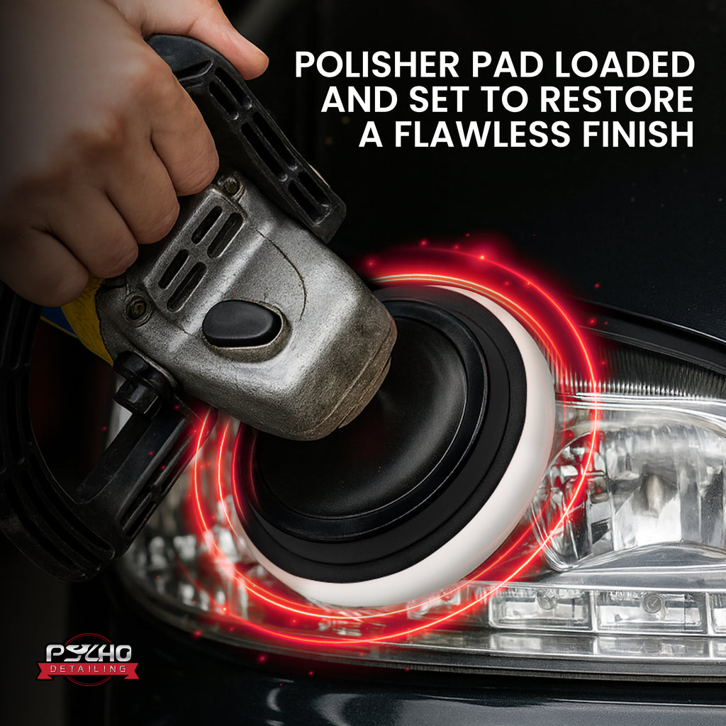 Psycho Detailing White Foam Polishing Pad - Professional Swirl & Scratch Removal - Psycho Detailing