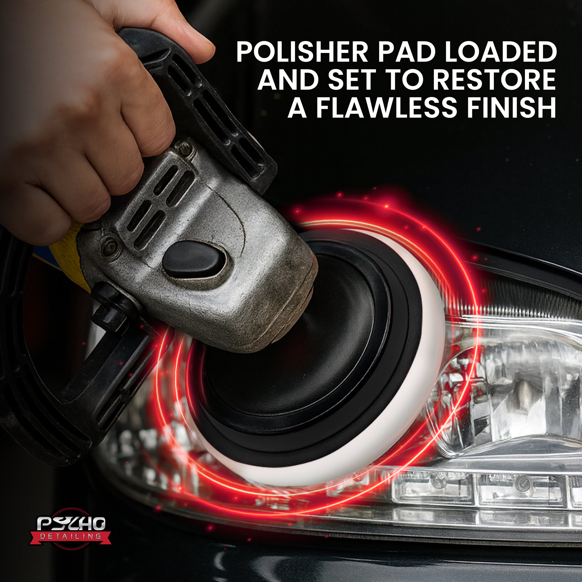 Psycho Detailing White Foam Polishing Pad - Professional Swirl & Scratch Removal - Psycho Detailing