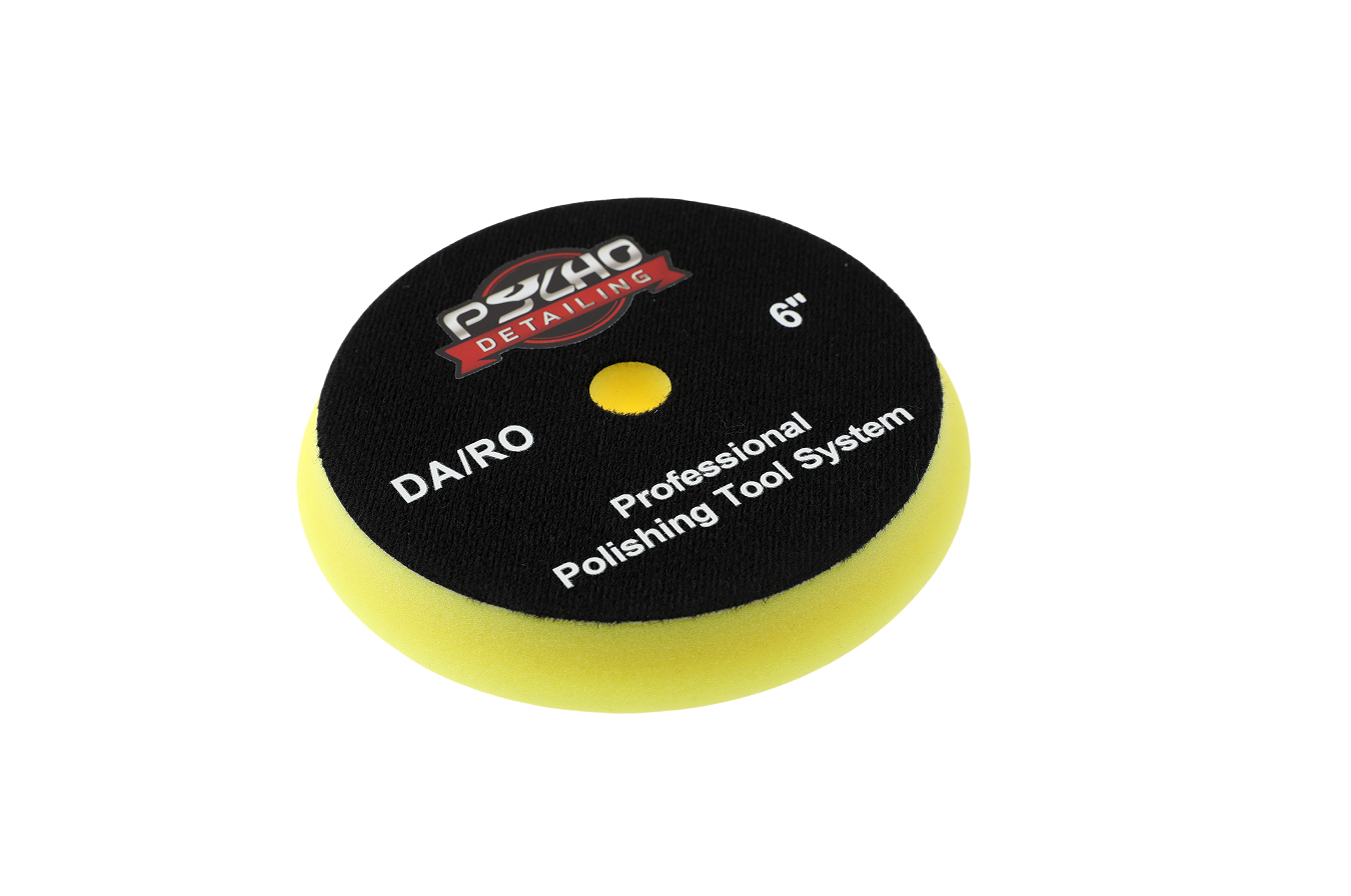 Psycho Detailing Yellow Foam Pad – Professional Polishing Pad for Swirl Removal, Gloss Enhancement & Paint Correction (3", 5", 6")