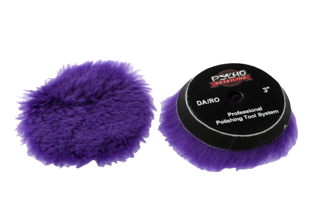 Psycho Detailing Purple Wool Polishing Pad – 100% Natural Wool for One-Step Paint Correction - Psycho Detailing