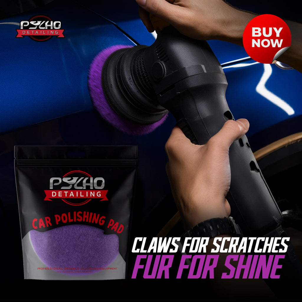 Psycho Detailing Purple Wool Polishing Pad – 100% Natural Wool for One-Step Paint Correction - Psycho Detailing