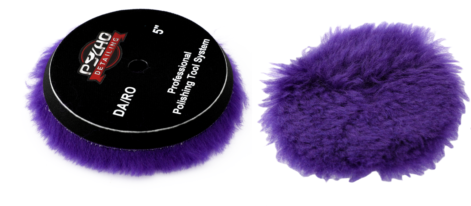 Psycho Detailing Purple Wool Polishing Pad – 100% Natural Wool for One-Step Paint Correction - Psycho Detailing