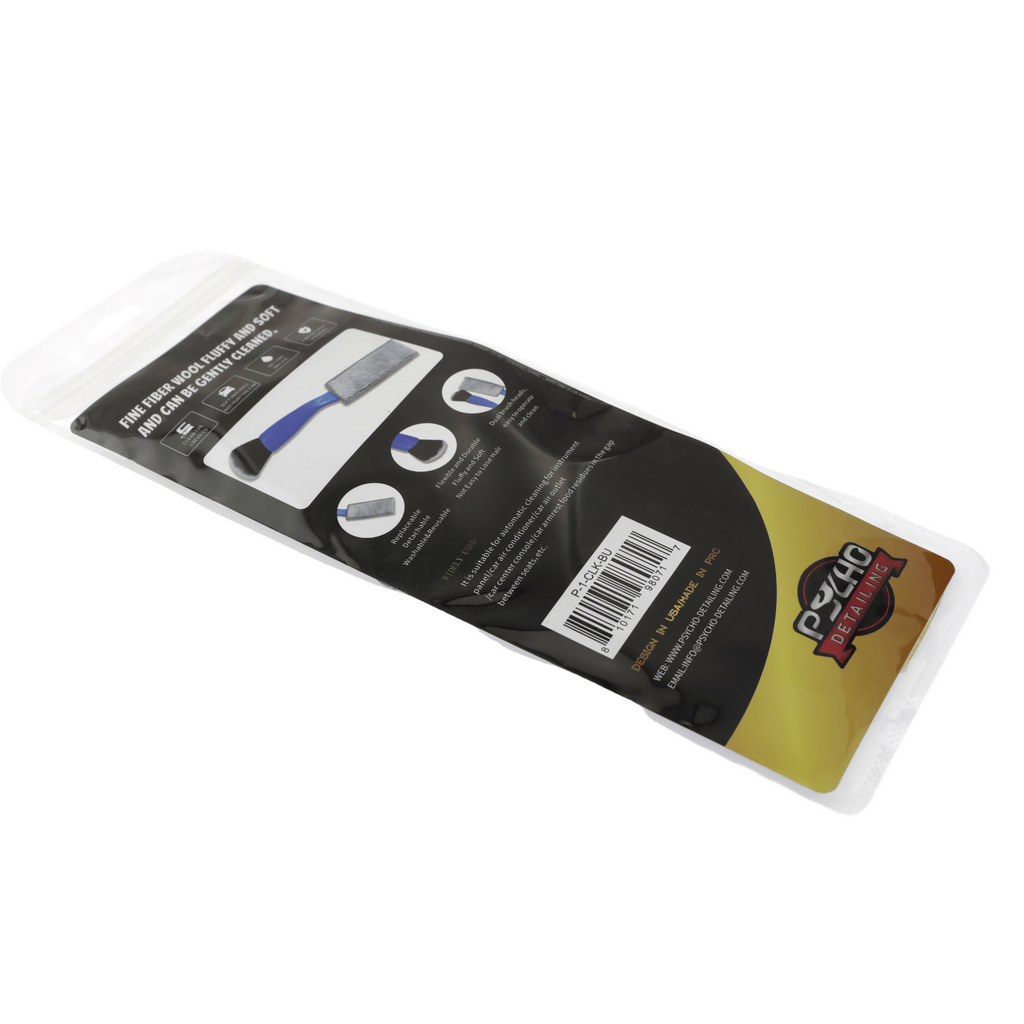 Car Interior Cleaning Brush - Dual-Head Scratch-Safe Design with Removable Microfiber & Bristle Heads - Psycho Detailing